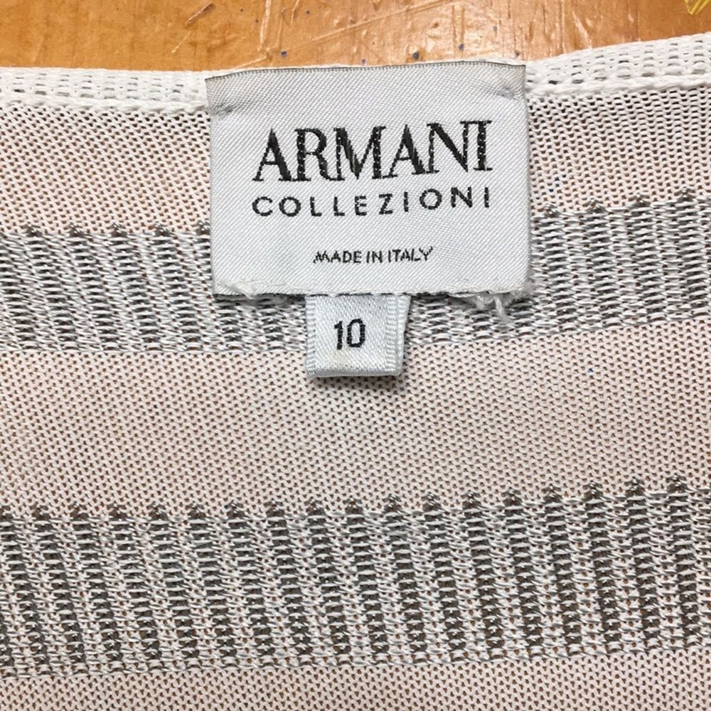 Armani Collezioni Maritime Chic Striped Knit Blazer Cardigan Size 10 Italy - Picture 2 of 13